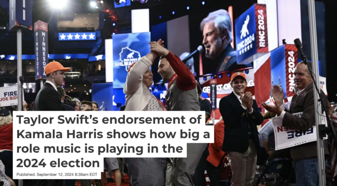 Attendees dance as a band plays during the last day of the 2024 Republican National Convention in Milwaukee. Brendan Smialowski/AFP via Getty Images